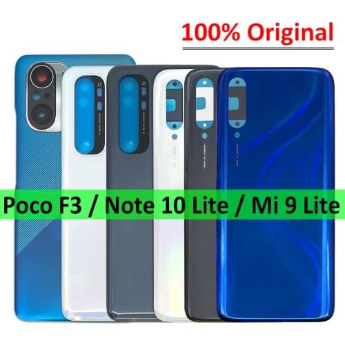10Pcs,100% Original For Xiaomi Mi 9 Lite / Poco F3 / Mi Note 10 Lite Battery Back Cover Glass Battery Housing With Glue Adhesive