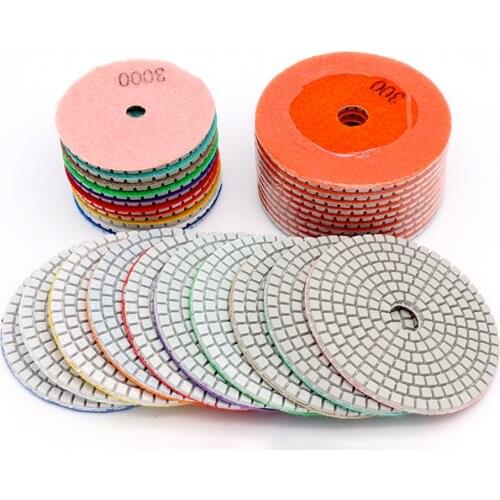 5PCS 80/100mm Wet Diamond Polishing Pads Grinder Discs Granite Marble Concrete Stone