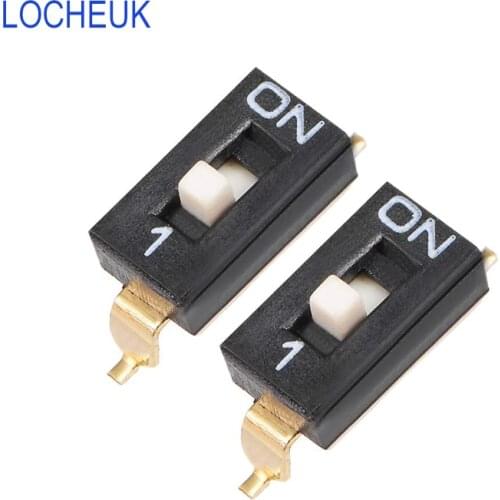 5pcs Black SMT SMD DIP Toggle Switch 1-8 Positions 2.54mm Pitch for Circuit Breadboards PCB SMD Type SMD Golden Pin