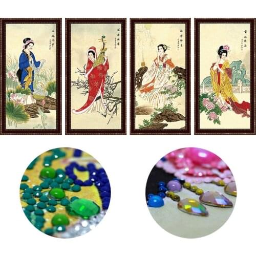 Diamond painting special shaped diamond embroidery diy,5d diamond mosaic pattern broderie diamant chinese 4 beauty girl portrait