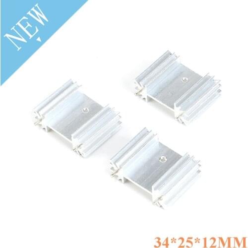10 pcs Heatsink Radiator Cooling Fin Heat Sink Aluminum Cooler for IC Chip LED with pin 34*25*12mm 34X25X12mm