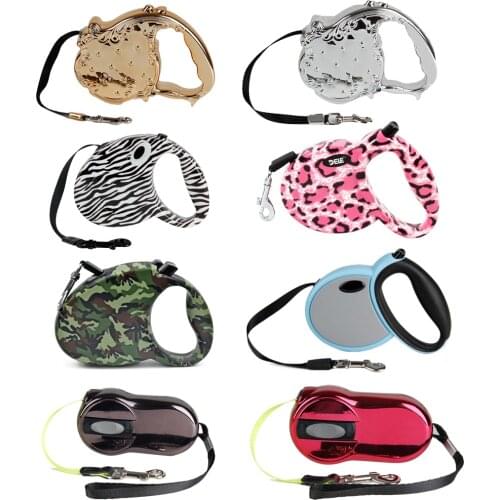 Free shipping Dog Leash Pet Product Retractable Dog Leash Camouflage Leopard Print Zebra-stripe Lovely Pattern 3M Long