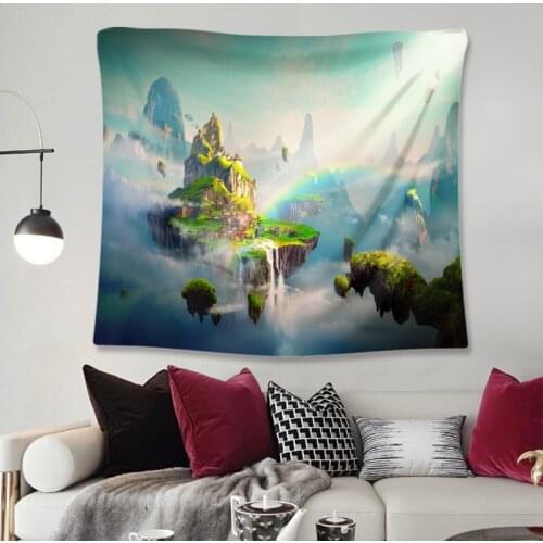 Wonderland tapestry green forest wall hanging carpet tapices tapeçaria parede psychedelic wall blanket