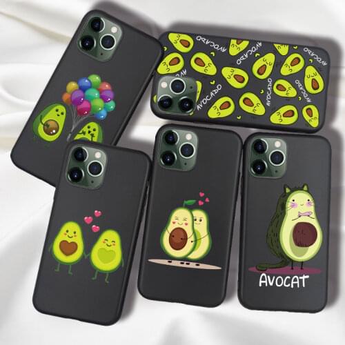 Avocado Bumper Case For iPhone SE 2020 7 8 Plus 6S 6 S X XR XS MAX 11 12 Pro Max Mini Case Cover Silicone Phone TPU Black Coque