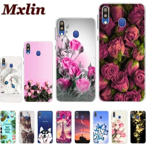 For Samsung M20 Case Cover For Samsung M10 Bumper Rose Back Covers Soft Silicone Phone Case For Samsung Galaxy M30 M20 M10 Cover