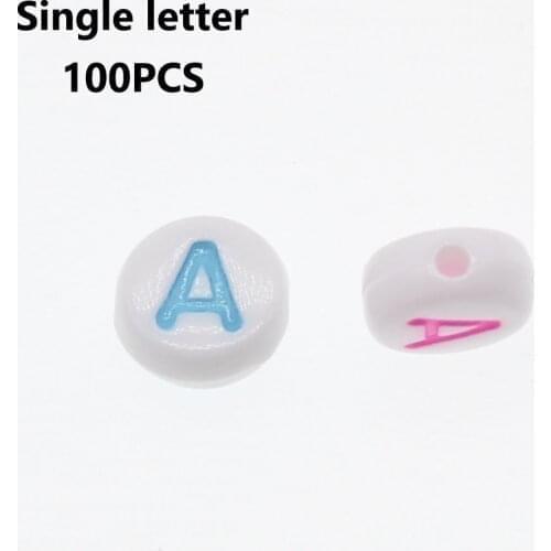 CHONGAI 500Pcs Oblate Acrylic Letter Beads Single Alphabet Mix Color Round Bracelet Jewelry Beads&Jewelry Making 4*7MM
