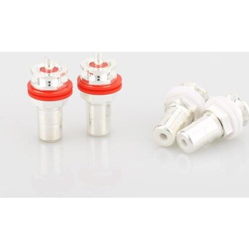 CMC-826-AG CMC RCA Audio Female socket Silver Plated RCA Phono Chassis Panel Mount Female Socket Adapter