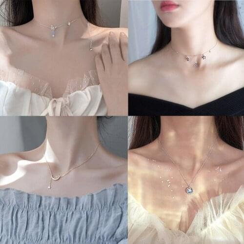 925 Sterling Silver Pin Tassel long French exquisite GEM PENDANT NECKLACE, add charm, Christmas gift