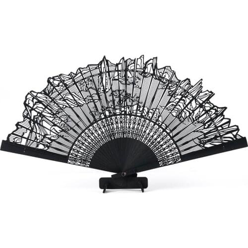 Palace Museum Danqing Breeze Folding Fan Head Green Bamboo Folding Fan Decoration Fan Birthday Gift