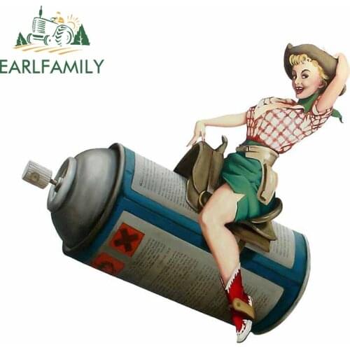 EARLFAMILY 13cm x 12.1cm for Spray Can Rider Pin Up Creative Decal Windows Car Sticker ATV ScratchProof Graffiti Car Assessoires