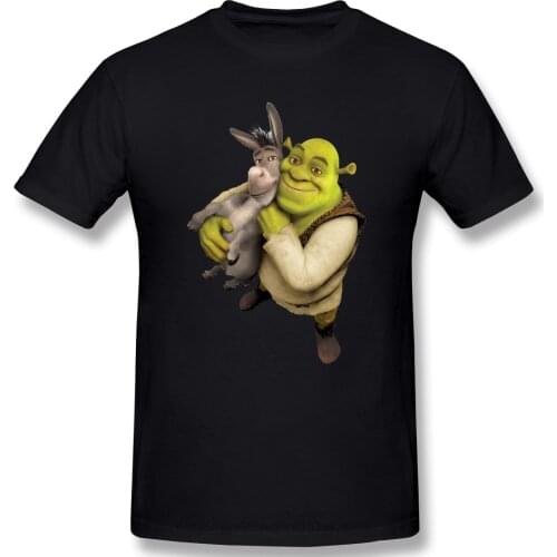 And Donkey Print Cotton T-Shirt Shrek Comedy Film Men Fashion Streetwear