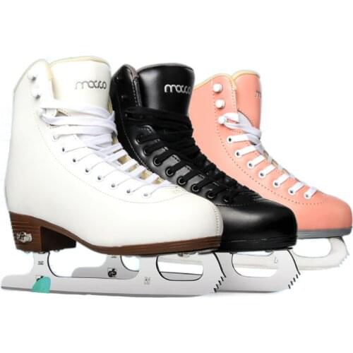 Genuine Leather Ice Figure Skates Shoes Professional Thermal Warm Thicken Skating Shoe With Ice Blade For Kids Adult Teenagers