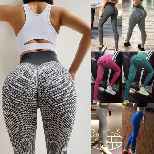 Grid Tights Yoga Pants Women Seamless High Waist Leggings Breathable Gym Fitness Push Up Clothing Girl Yoga Pant