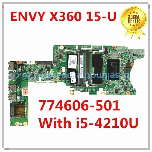 For HP X360 15-U Laptop Motherboard 774606-501 774606-001 DAY61PMB6E0 With i5-4210U CPU DDR3L 100% Tested Fast Ship