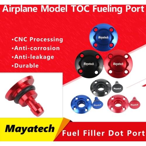 MAYATECH CNC Alloy Fuel Filler Dot Port for RC Aircraft Smoking System Fuel Gas Airplane Fuel Filler Port