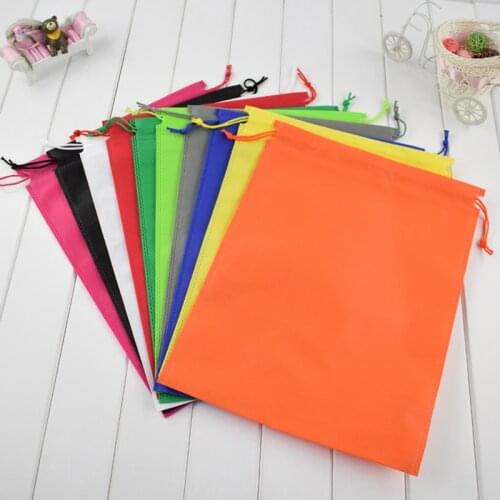 Blank Non Woven Drawstring Storage Bags in stock Toy Clothes Shoes Dustproof Package Bundle Travel Pouch Eco Gift Bag 500pcs/lot
