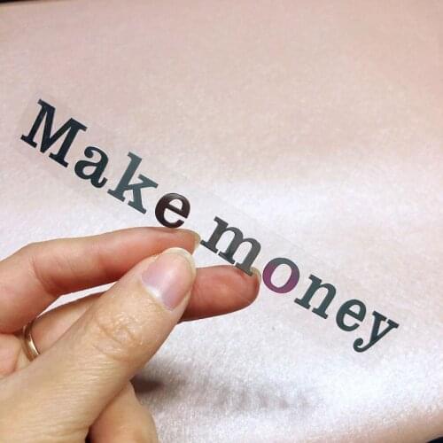 Metal Label English Letter Meatl Painting Anti-radiation Sticker Lucky Cover Mobile Phone For Table Door Smooth Surfaces Laptop