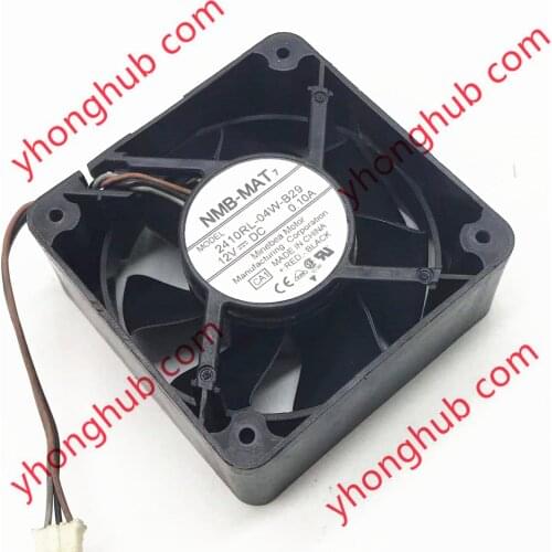 NMB-MAT 2410RL-04W-B29 CA1 Server Cooling Fan DC 12V 0.10A 60x60x25mm 3-wire
