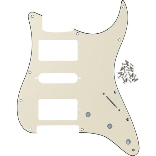 NEW HSH 11 Holes Electric Guitar Pickguard Scratch Plate & Screws for Guitar Parts Cream 3Ply
