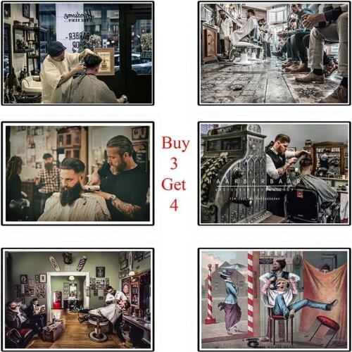 Barber Shop Poster Clear Image Wall Stickers Home Decoration Good Quality Prints White cardboard Paper home art Brand