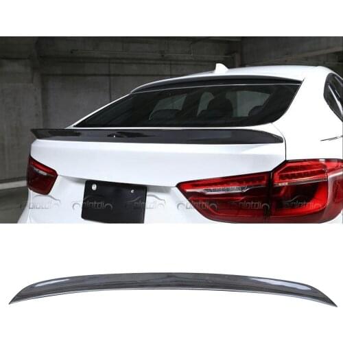 Fits For BMW F16 F86 X6 X6M Real Carbon Fiber Rear Trunk Lip Spoiler Wing Boot