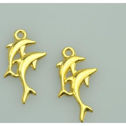 35pcs 28*15mm gold color dolphin Alloy charms pendant fit necklace bracelet diy Pendants for jewelry making D733