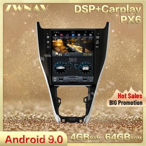 PX6 tesla style Android 9.0 Car Multimedia player For Toyota Harrier 2013-2018 car Gps Audio Radio stereo touch screen head unit