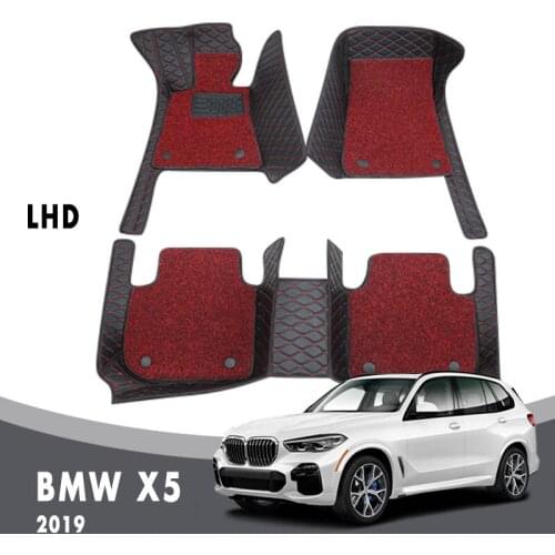 Luxury Carpets For BMW X5 2019 Auto Double Layer Wire Loop Car Floor Mats Interior Accessories Leather Waterproof Custom Rugs