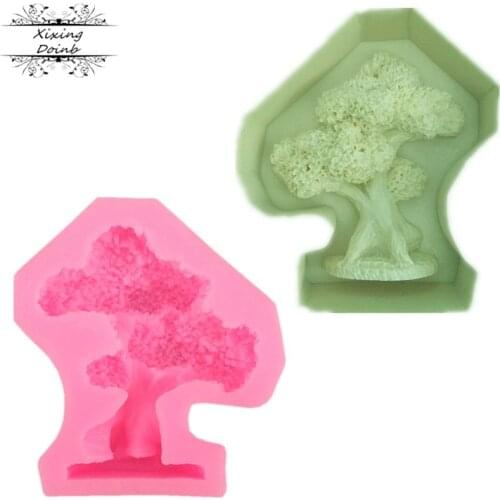 3D small tree bonsai shape silicone cake decoration tool DIY resin clay chocolate dessert decoration mold
