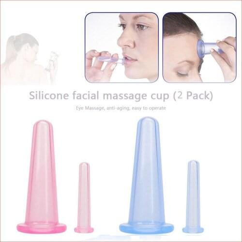 2/4pcs Silicone Cupping Suction Can Vacuum Face Massage Cup for Facial Leg Arm Relaxation Health Care Tool
