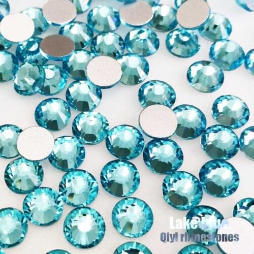 Lake blue 3D Super flash high quality galss nail art non hotfix flatback rhinestones diy accessory FM06
