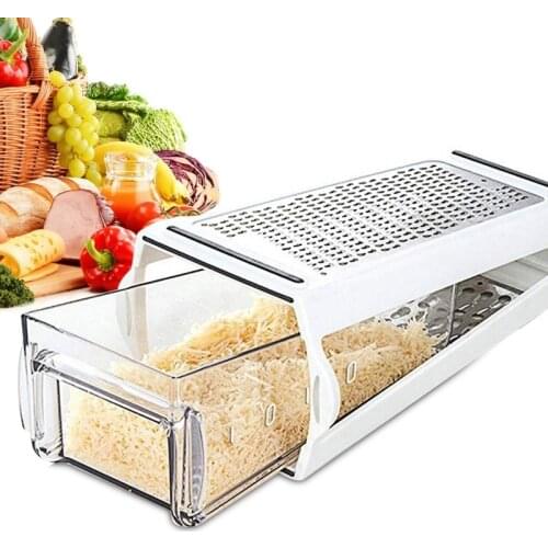 Box Cheese Grater - 2-Sided Stainless Steel Cutter and Shredder for Cheeses Kitchen Multifunction Tool Grater Accessories