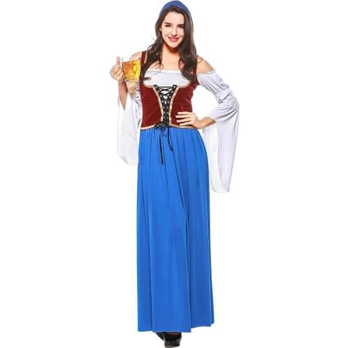 Bavaria Traditional Oktoberfest Dirndl Beer Girl Costume Women Carnival Party Fancy Dress