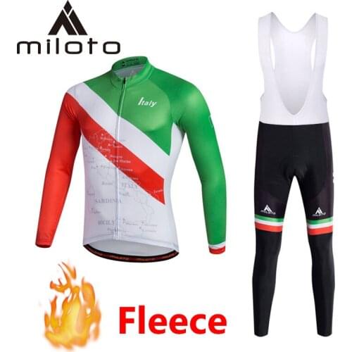 MILOTO winter cycling jersey clothing maillot ciclismo hombre thermal fleece bike pants bicyle dress outdoor mountain bike sets