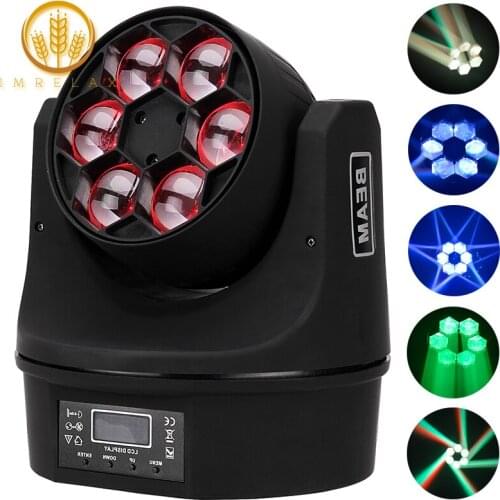 IMRELAX New 6*10W RGBW 4in1 LED Beam Moving Head Light 12/16 Channels Bee Eye DMX Moving Head Disco Light With Carton Package