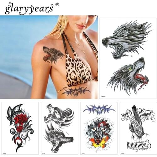 Glaryyears 1 Sheet Temporary Tattoo Sticker Cool Fake Tatoo Monster Flash Tatto Waterproof Small Body Art Men Women TH Link 12