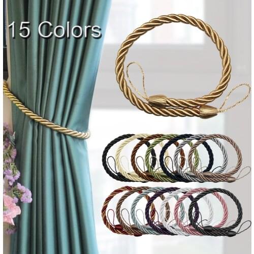 1Pc Curtain Tie Backs Gold Handmade Weave Curtain Holder Clip Buckle Rope Home Decorative Room Accessories Curtain Tieback