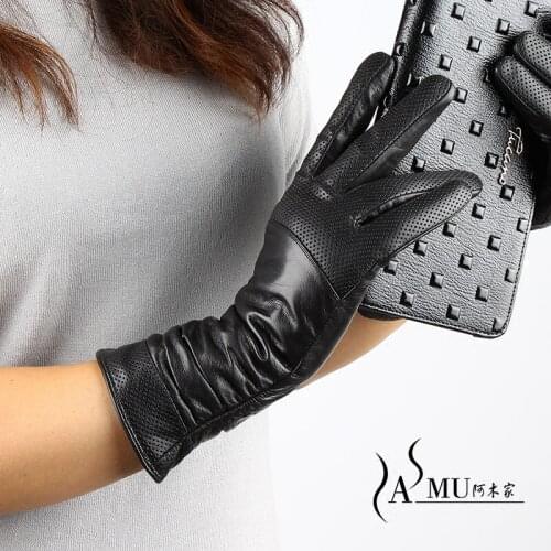 Women Long Leather Gloves New female Winter Fashion Black Leather Gloves Women Keep Warm Long Gloves Special Offer Free shipping