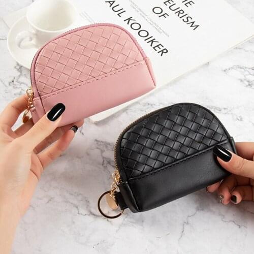 Women Wallet Mini PU Leather Female Purse Card Holder Short Coin Purse Small Wallets Purse Zipper Keychain Clutch Bag Handbag
