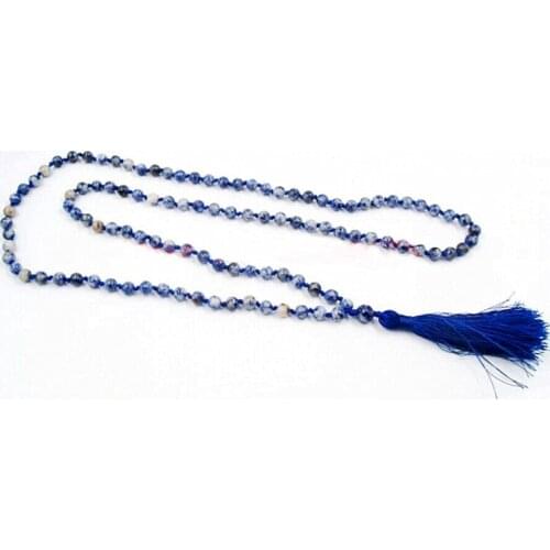 New Summer Style Necklaces For Women Blue-white Stone Bead Long Tassel pendant Necklace
