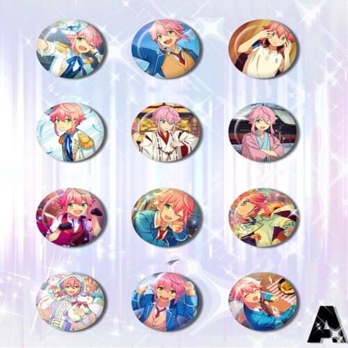 1pcs 58MM Anime Badge Ensemble Stars Anime Yuta Aoi Tsukinaga Leo High School Game Badges Pins BROOCH Button Badge