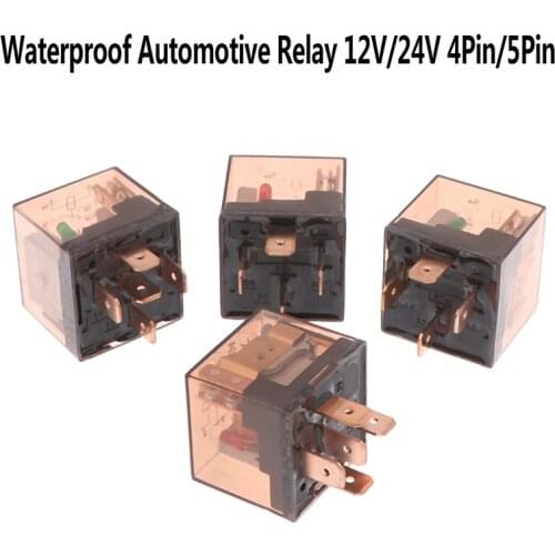 1Pc DC Waterproof Automotive Relay 12V 80A 4/5Pin SPDT Car Control Device Car Relays High Capacity Switching