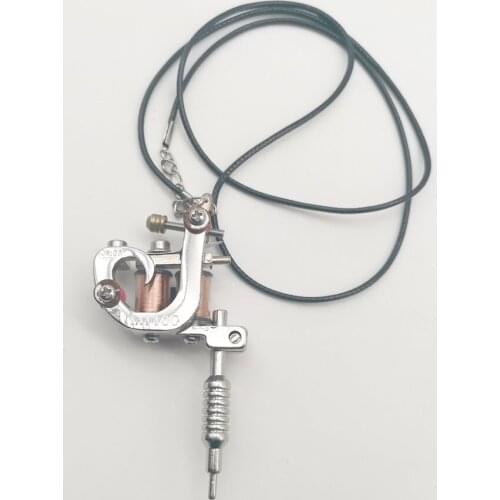 10Pcs Alloy Mini Tattoo Machine Pendant with Real Coils Necklace Tattoo Supply Keychain As Pendant Ornament Gift Craft