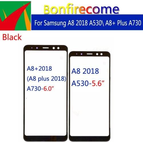 10pcs\lot For Samsung Galaxy A8 2018 A530 A530F A530X A530N A8+ Plus A730F Touch Screen Front Panel Glass Front Outer Lens