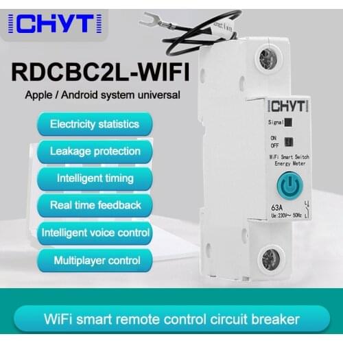 1P WIFI Smart Circuit Breaker Energy Meter Remote Control Caculate Powersumption With Alexa And Google Home For Smart Home