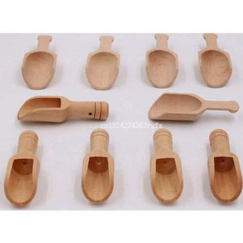 500 pcs Wooden Spoon Wooden Utensils Cooking Tool Kitchen Spice Spoon Wood Sugar Tea Coffee Scoop Small Short Condiment Spoons