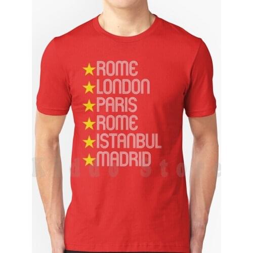 6 Times T Shirt Print For Men Cotton New Cool Tee Six Six Times 2019 Europe League Klopp Jurgen Football Kloppite Ynwa Up The