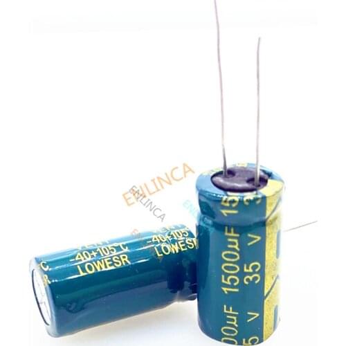 20pcs/lot Low ESR/Impedance High Frequency 35v 1500UF Aluminum Electrolytic Capacitor Size 13*25 1500UF35V 20