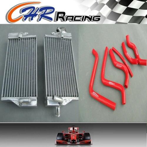 Aluminum radiator AND RED HOSE FOR Honda CR125 CR125R CR 125 02 2002