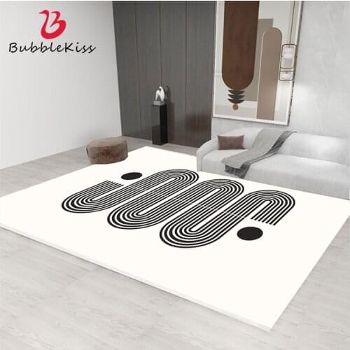 Bubble Kiss Black White Geometry Carpets For Living Room Thicken Modern Simple Floor Mats Bedroom Bedside Home Decor Soft Rugs